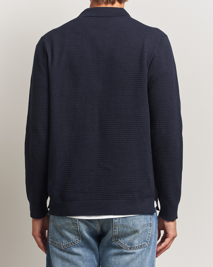 Herre | Gensere | NN07 | Paul Cotton Knitted Polo Deep Navy