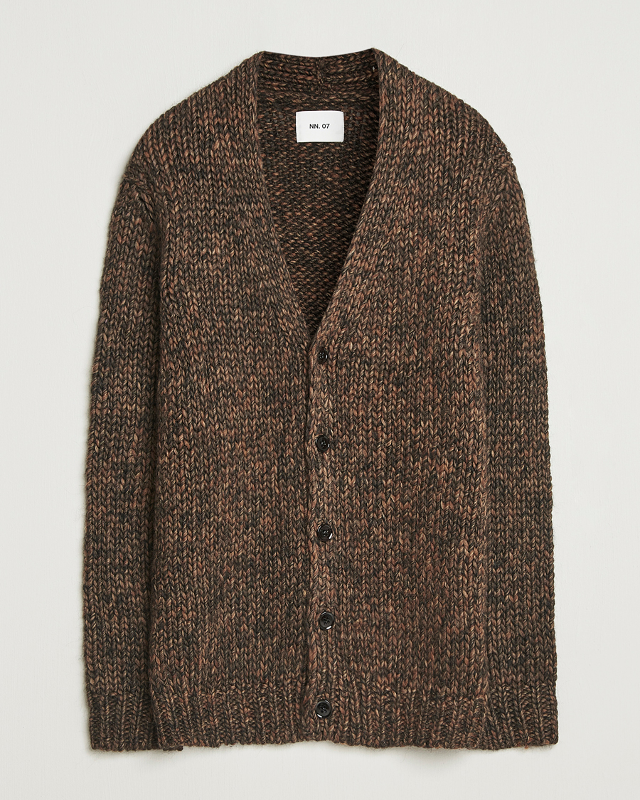 Herre | Gensere | NN07 | Osky Heavy Knitted Cardigan Demitasse Brown