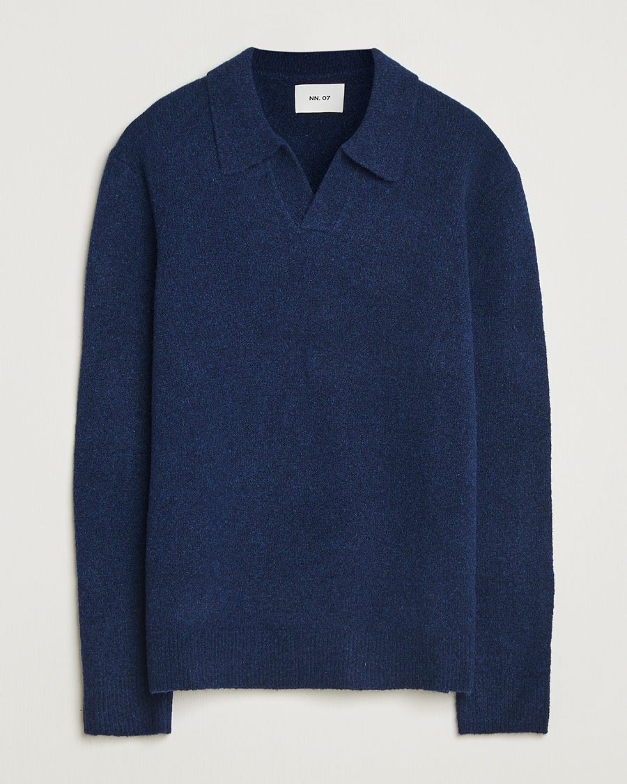 Herre | Gensere | NN07 | Hope Wool Knitted Polo Navy Blue