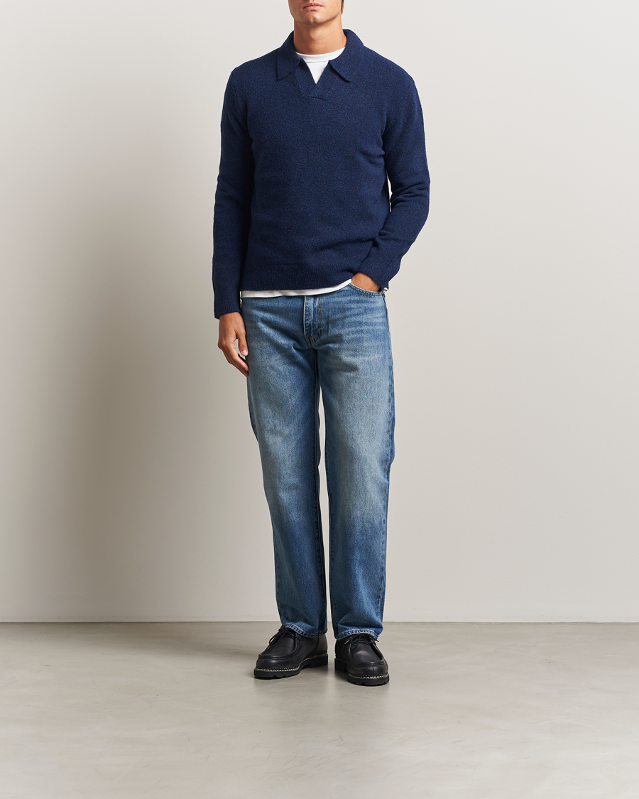 Herre | Gensere | NN07 | Hope Wool Knitted Polo Navy Blue