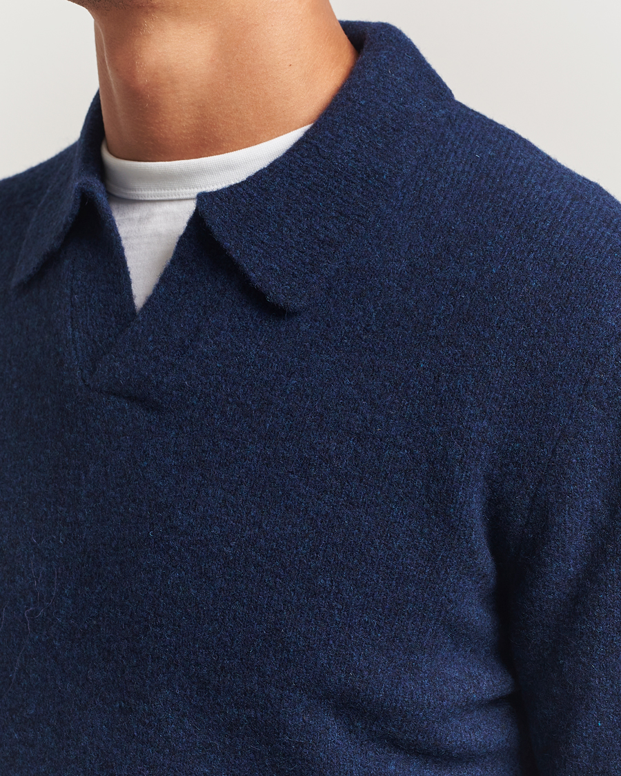 Herre | Gensere | NN07 | Hope Wool Knitted Polo Navy Blue