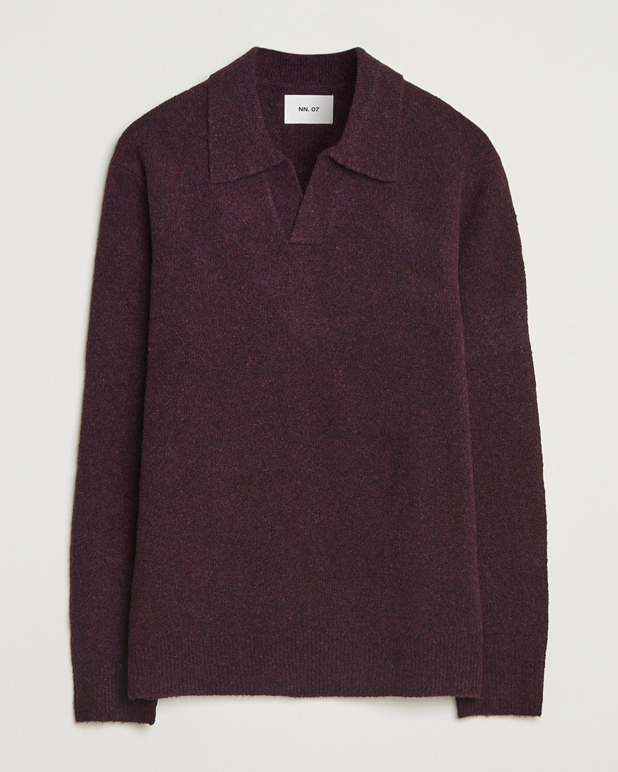 Herre | Gensere | NN07 | Hope Wool Knitted Polo Wine Red