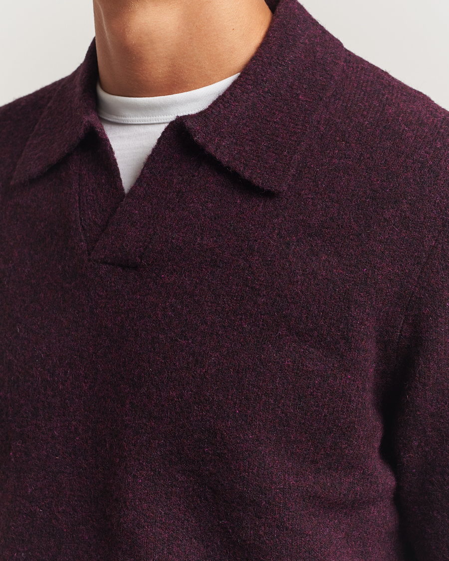Herre | Gensere | NN07 | Hope Wool Knitted Polo Wine Red