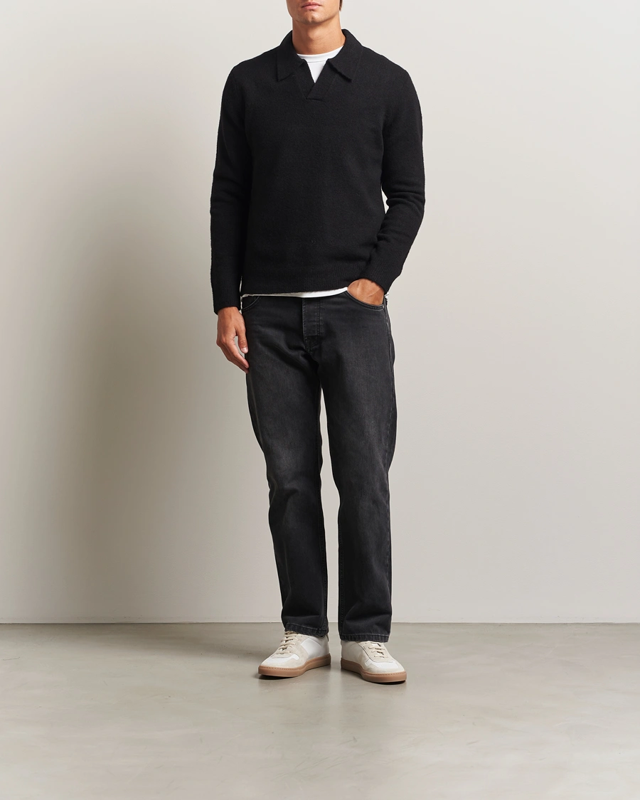 Herre | Gensere | NN07 | Hope Wool Knitted Polo Black