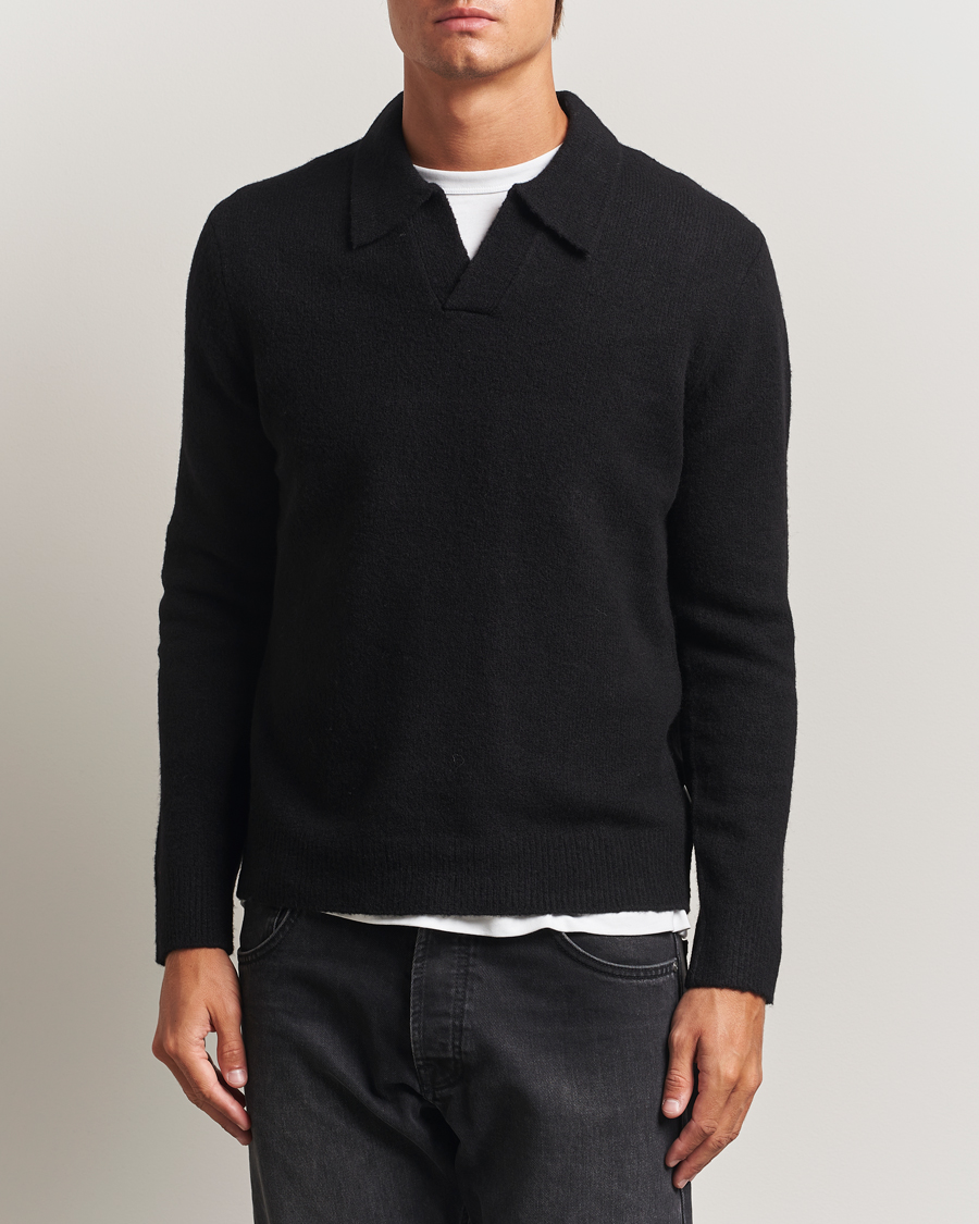 Herre | Gensere | NN07 | Hope Wool Knitted Polo Black