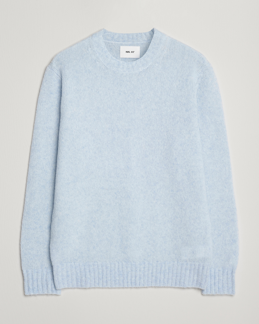 Herre | Gensere | NN07 | Lee Wool Knitted Sweater Cerulian Blue