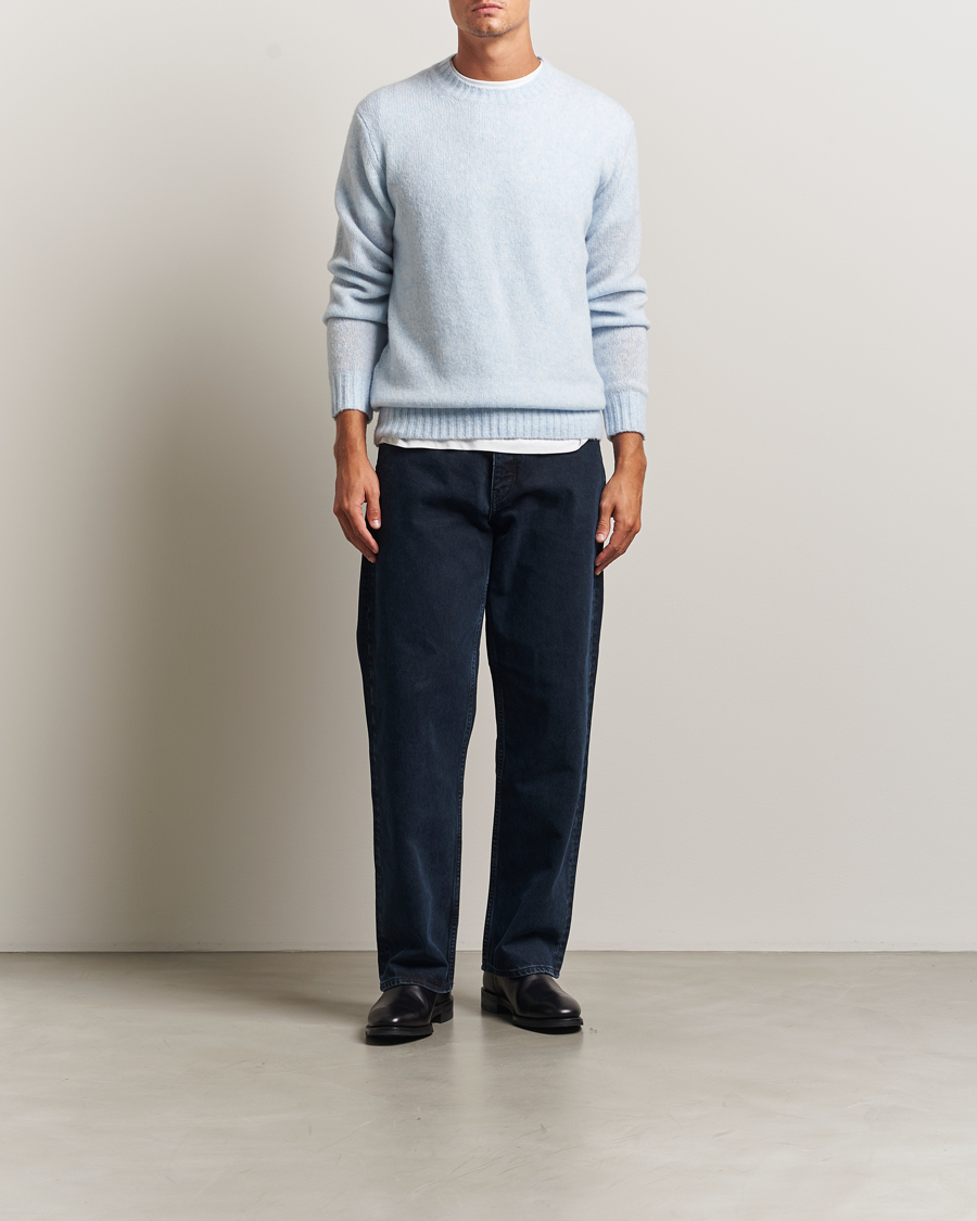 Herre | Gensere | NN07 | Lee Wool Knitted Sweater Cerulian Blue