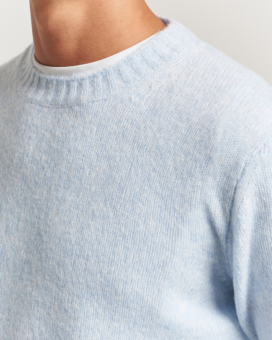 Herre | Gensere | NN07 | Lee Wool Knitted Sweater Cerulian Blue