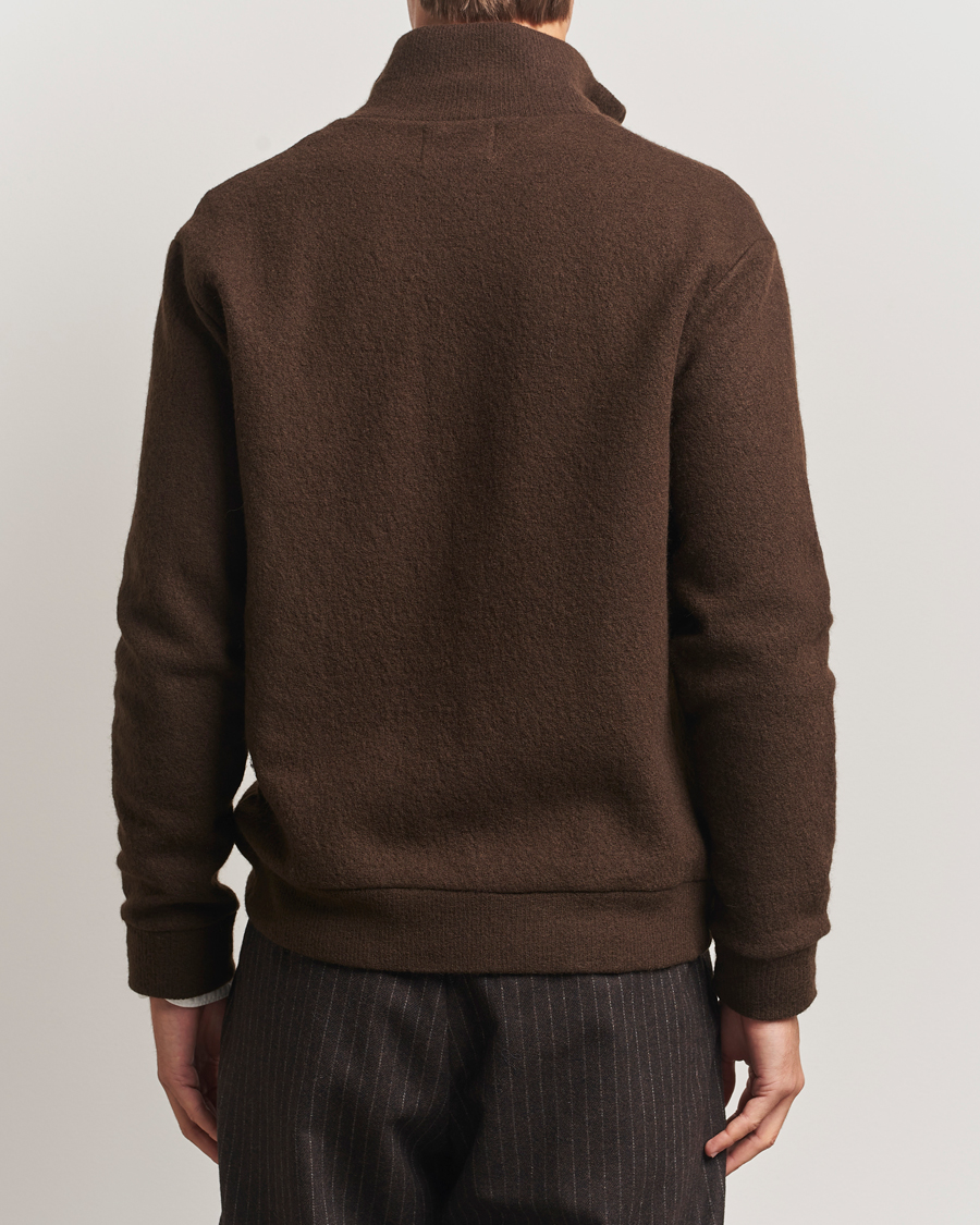Herre | Gensere | NN07 | Boiled Wool Full Zip Demitasse Brown