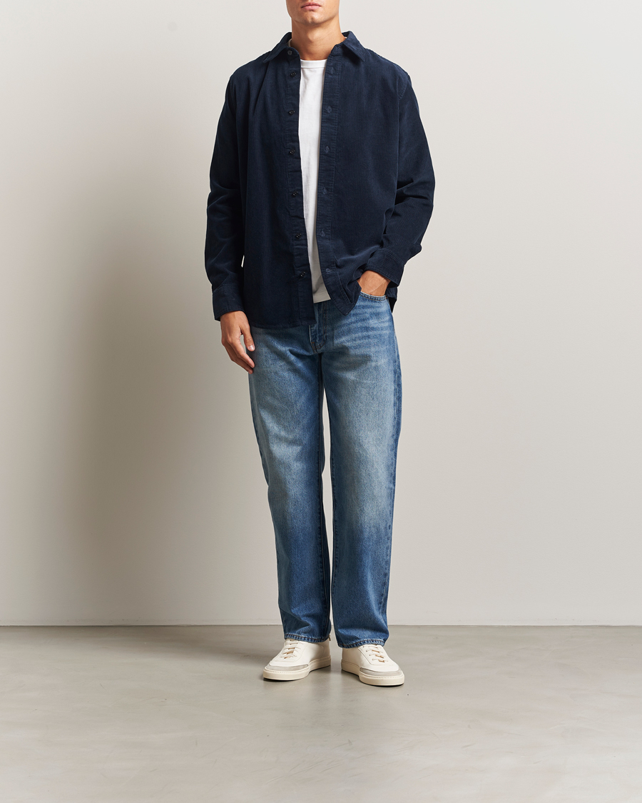 Herre | Skjorter | NN07 | Colby Corduroy Overshirt Navy Blue
