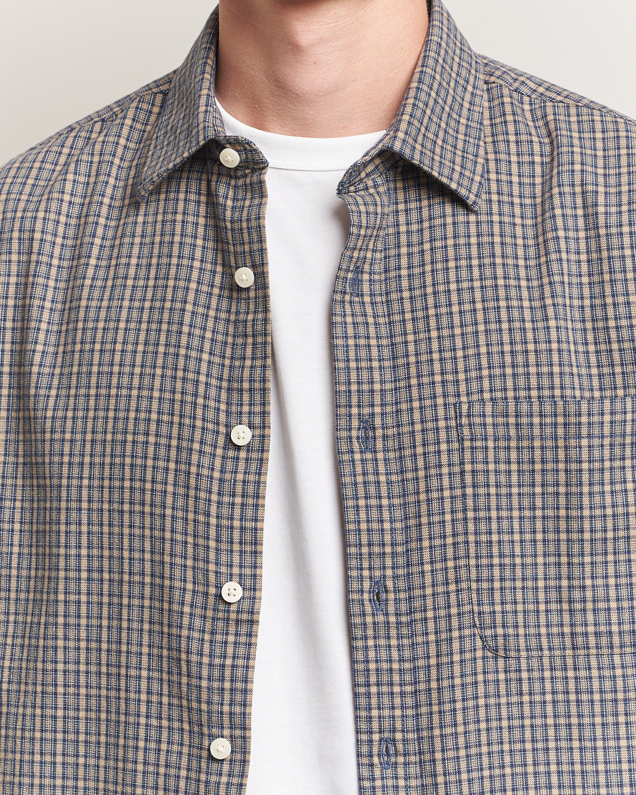 Herre | Skjorter | NN07 | Deon Flannel Checked Shirt Indigo