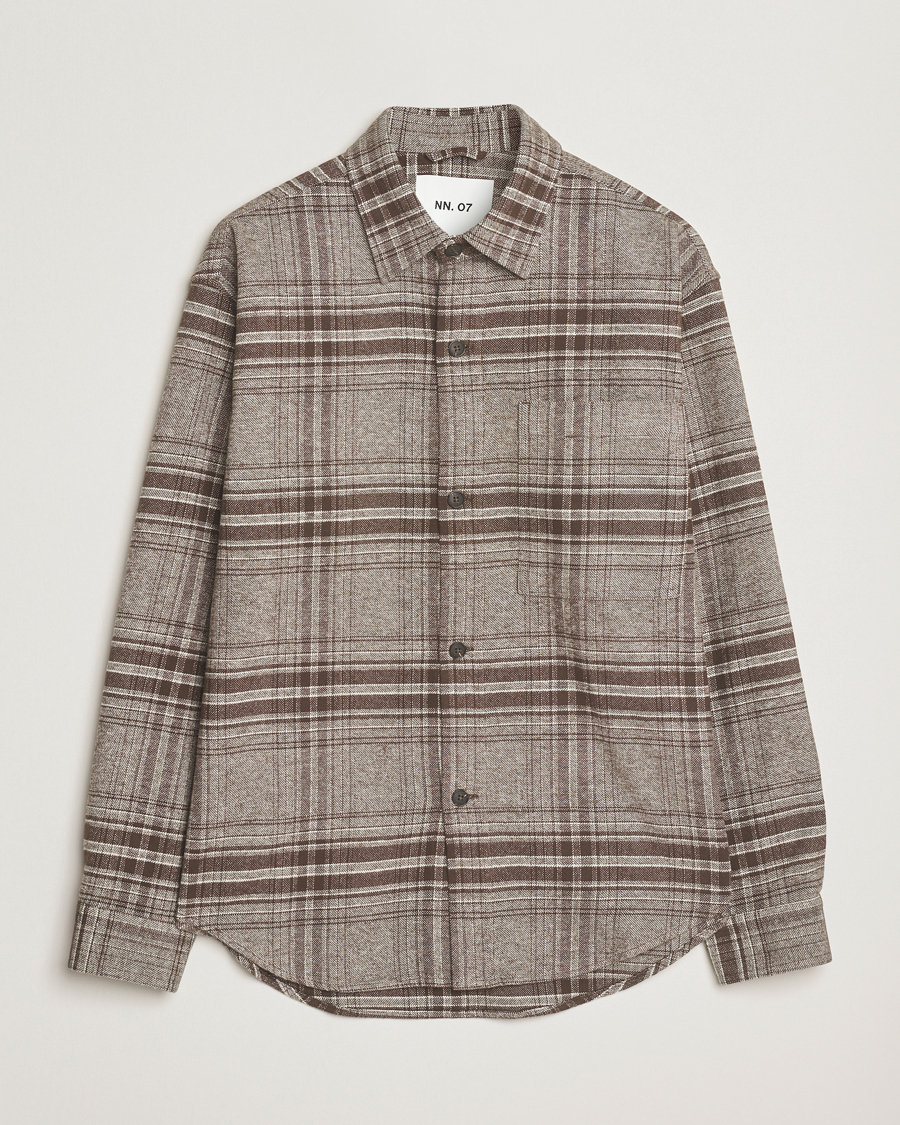 Herre | Skjorter | NN07 | Adwin Checked Overshirt Brown