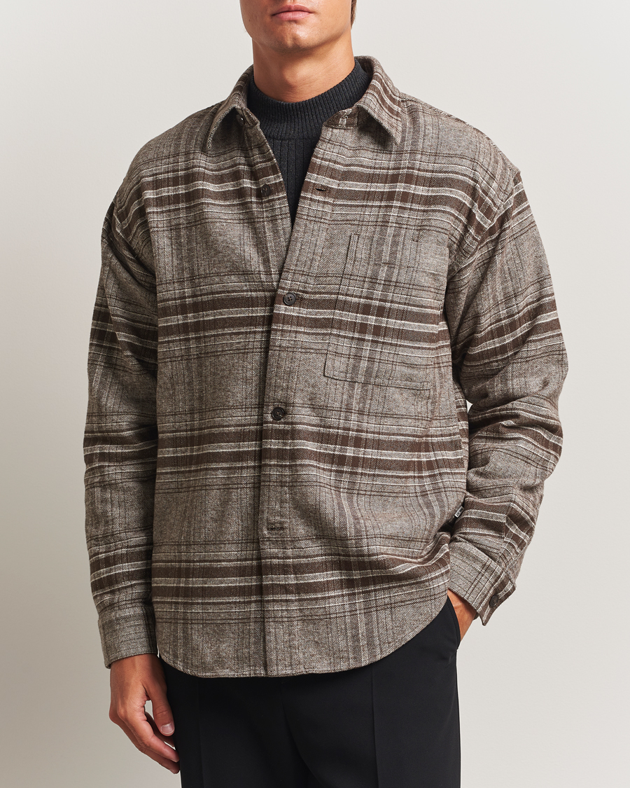 Herre | Skjorter | NN07 | Adwin Checked Overshirt Brown