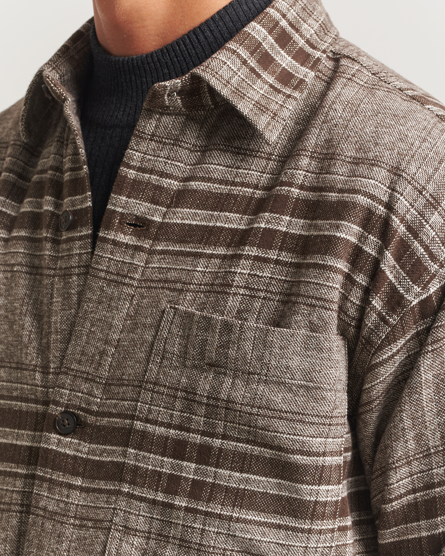 Herre | Skjorter | NN07 | Adwin Checked Overshirt Brown
