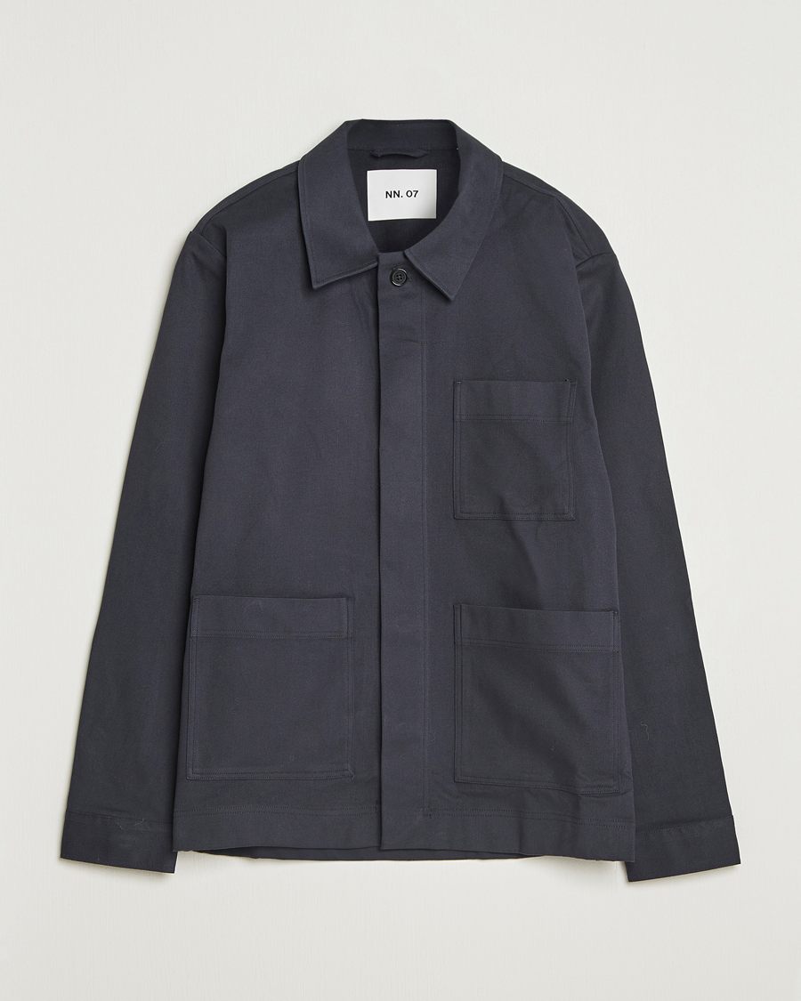 Herre | Skjorter | NN07 | Olav Cotton Overshirt Deep Navy