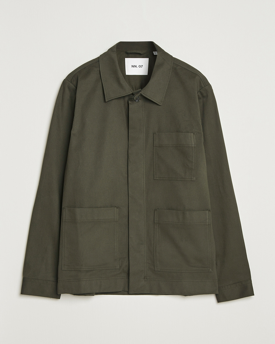 Herre | Skjorter | NN07 | Olav Cotton Overshirt Dark Army