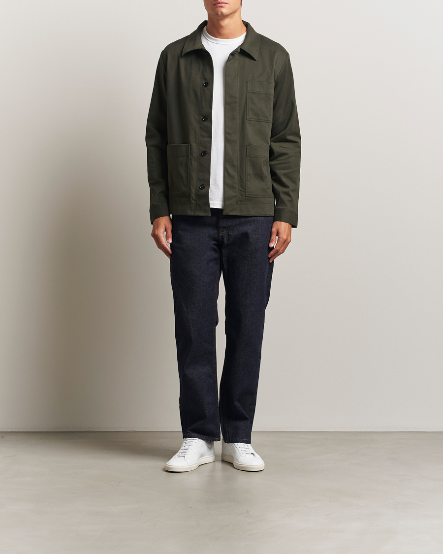 Herre | Skjorter | NN07 | Olav Cotton Overshirt Dark Army