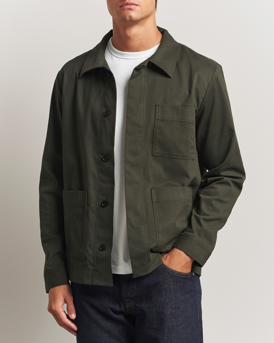 Herre | Skjorter | NN07 | Olav Cotton Overshirt Dark Army