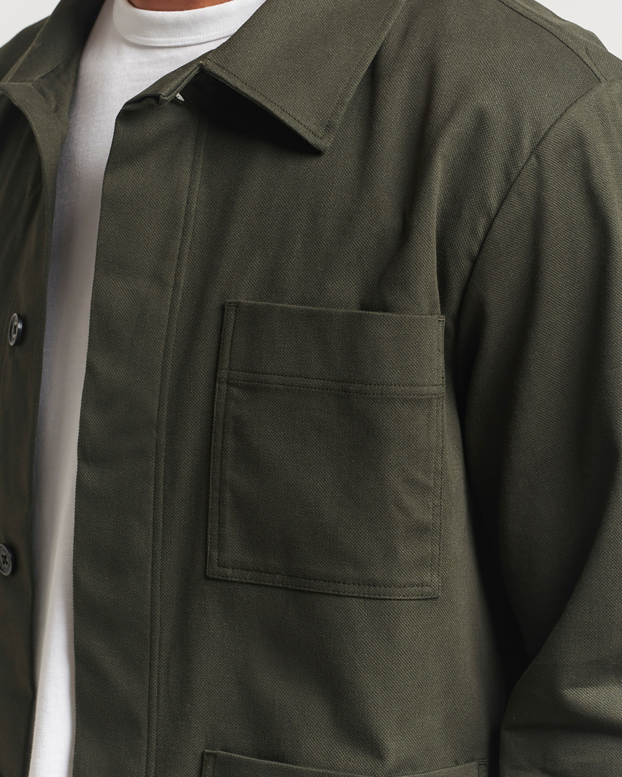 Herre | Skjorter | NN07 | Olav Cotton Overshirt Dark Army
