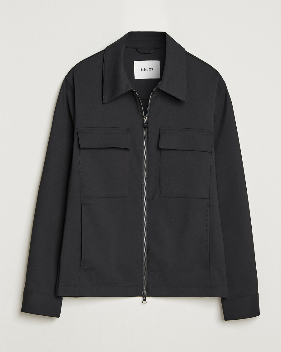 Herre | Skjorter | NN07 | Alban Technical Overshirt Black