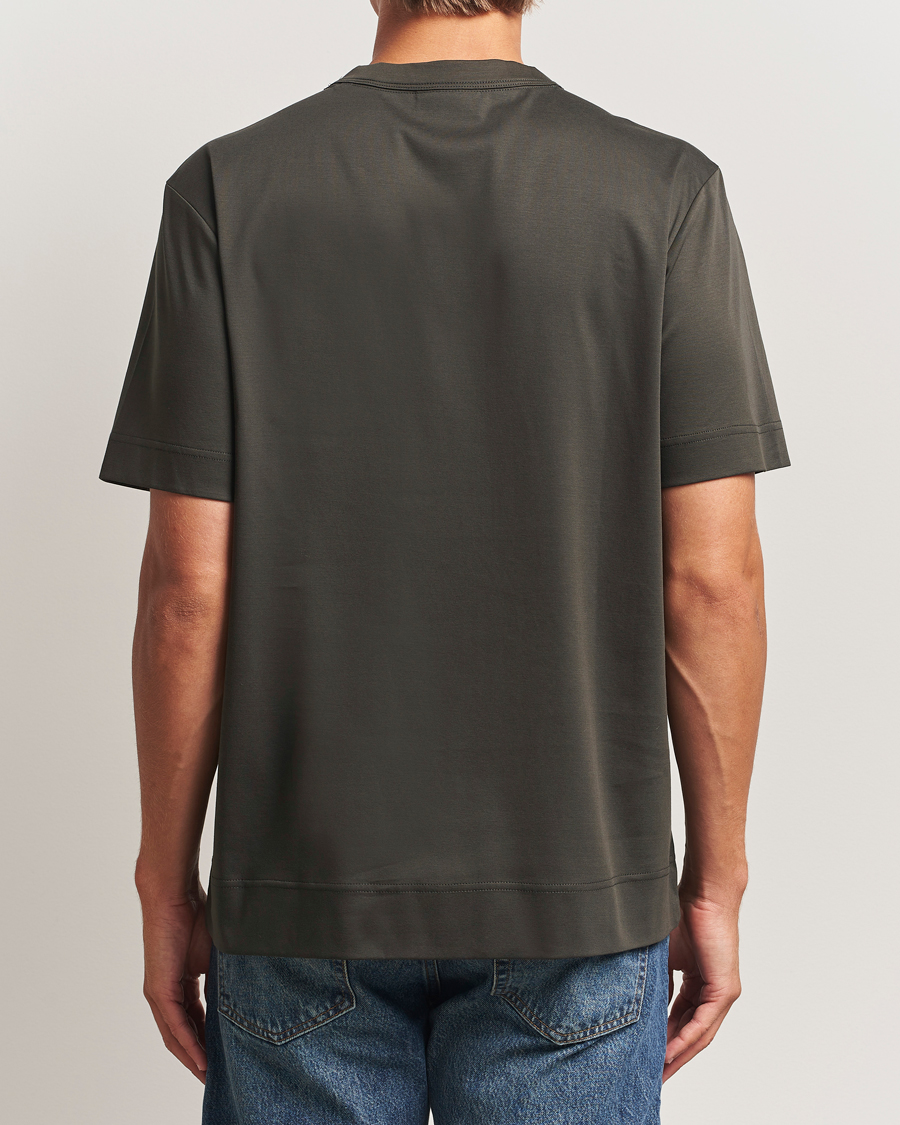 Herre | T-Shirts | NN07 | Pedro Mercerized Embroidered T-Shirt Dark Army