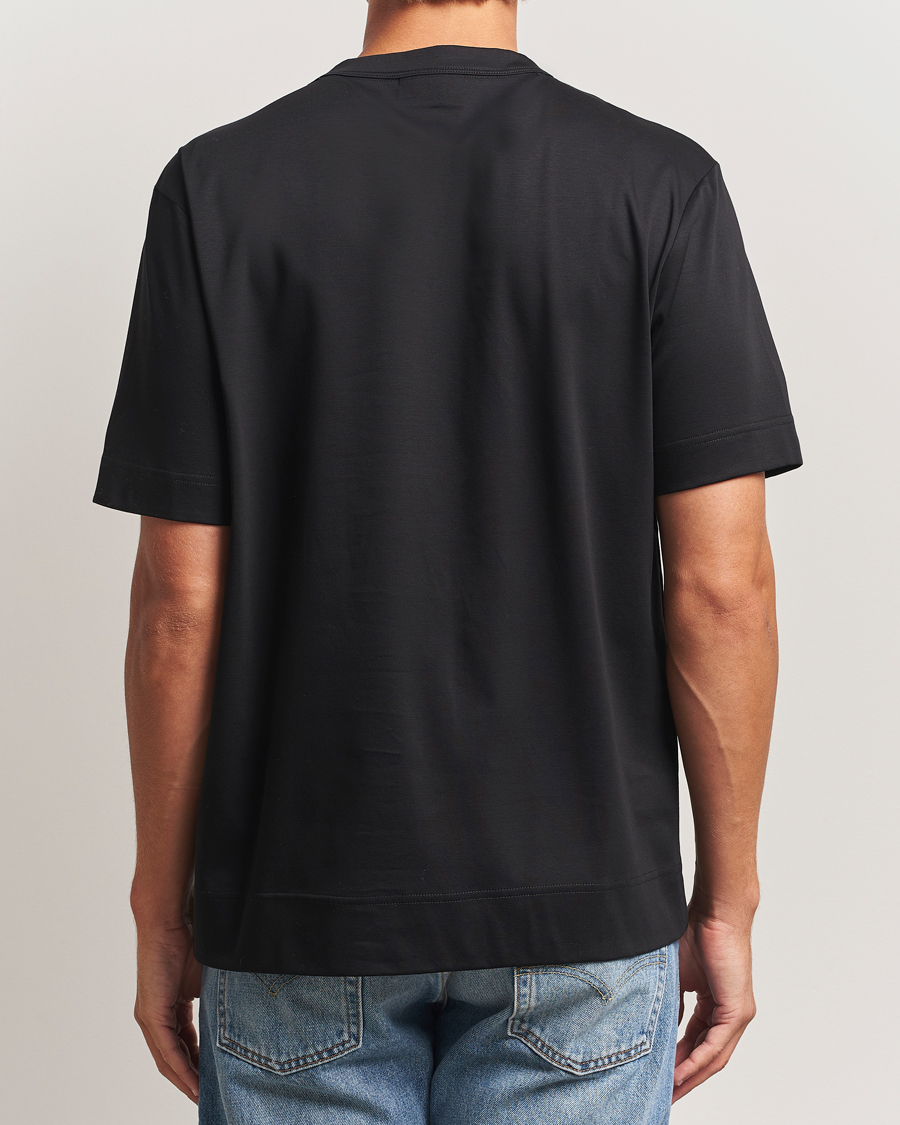 Herre | T-Shirts | NN07 | Pedro Mercerized Flower T-Shirt Black