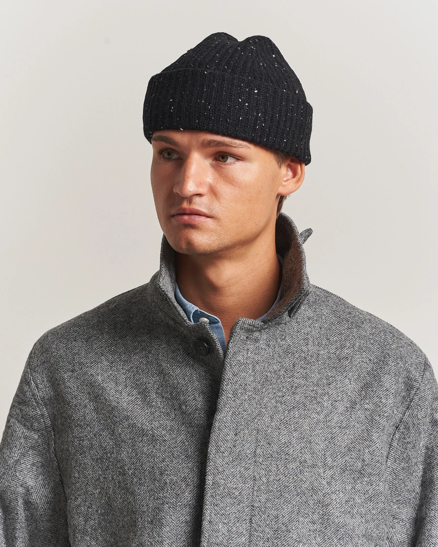 Herre | Luer | NN07 | Wool Donegal Sailor Beanie Black