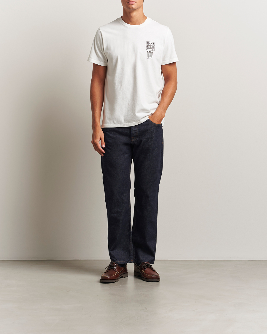Herre | T-Shirts | Nudie Jeans | Roy Garbage T-Shirt Chalk White