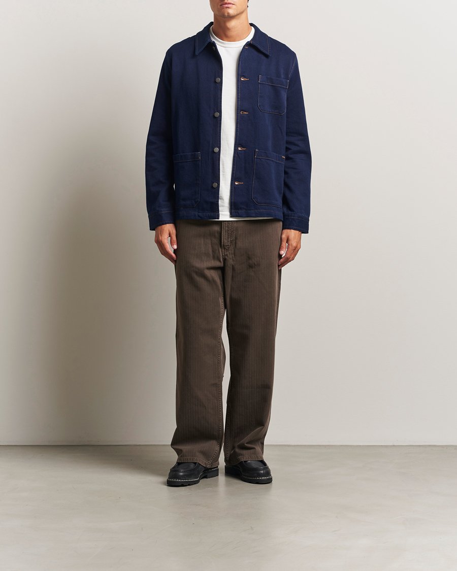 Herre | Skjorter | Nudie Jeans | Barney Indigo Workwear Jacket Dark Blue