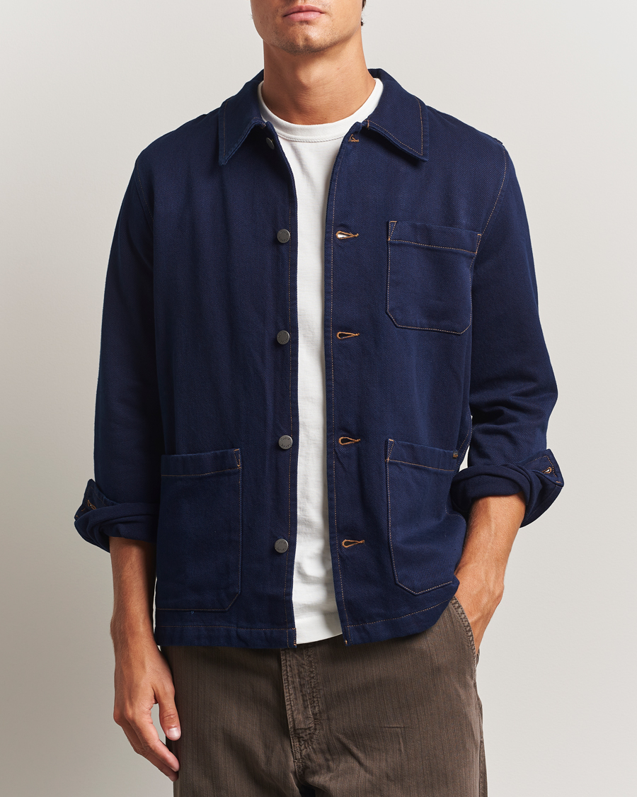 Herre | Skjorter | Nudie Jeans | Barney Indigo Workwear Jacket Dark Blue