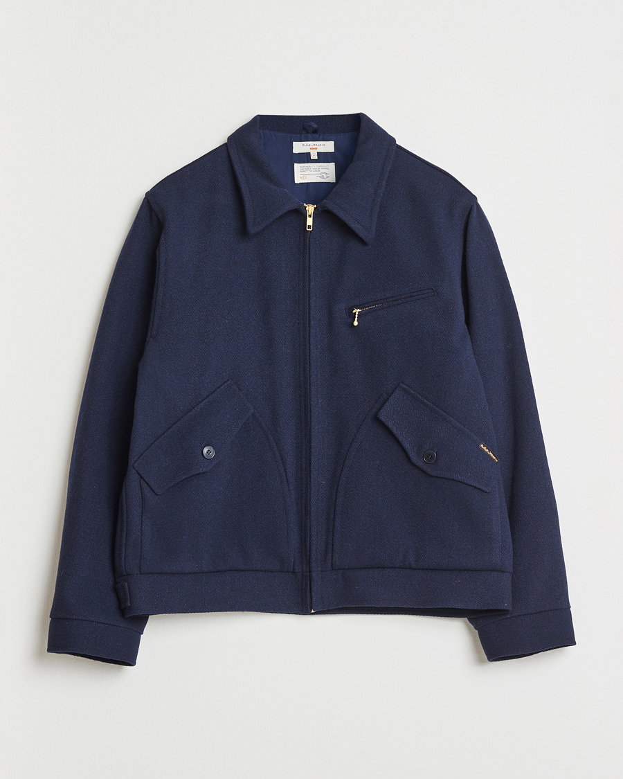 Herre | Jakker | Nudie Jeans | Blake Wool Zip Jacket Blueberry