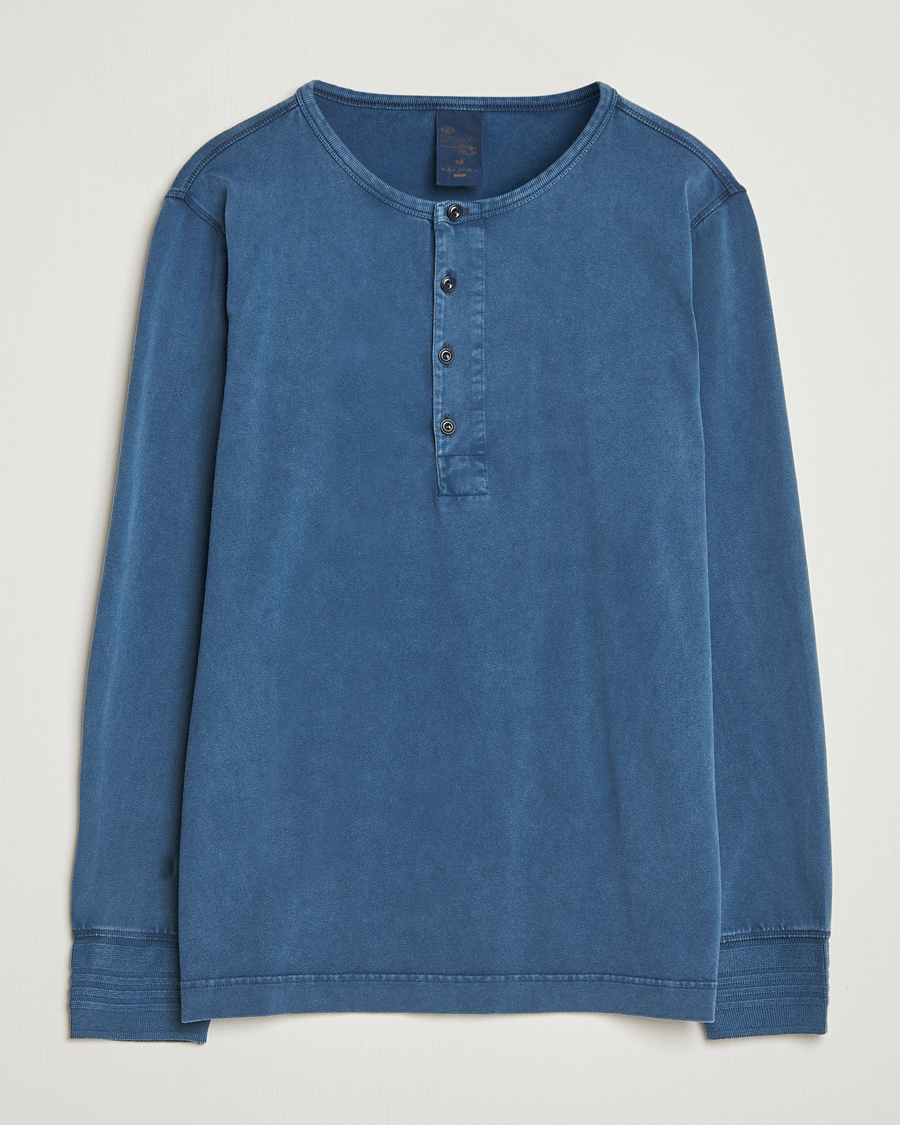Herre | Gensere | Nudie Jeans | Long Sleeved Henley Washed Blue