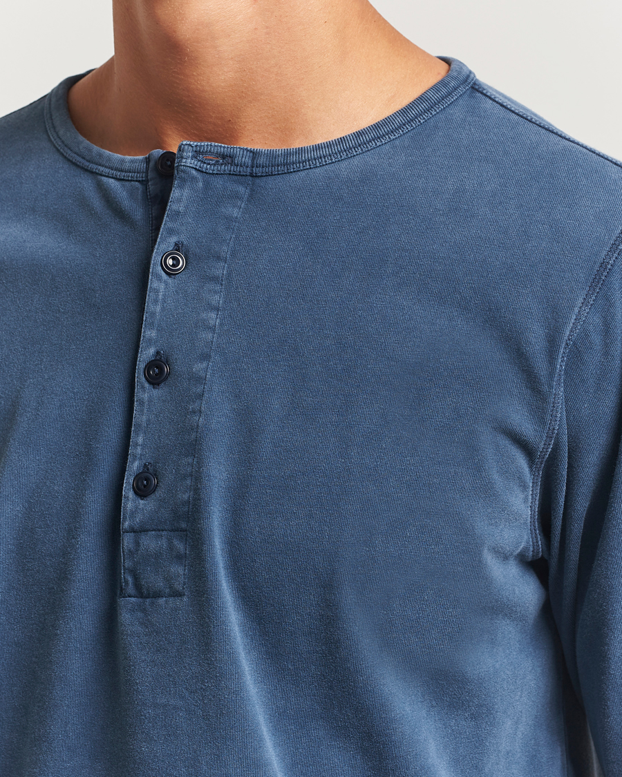 Herre | Gensere | Nudie Jeans | Long Sleeved Henley Washed Blue