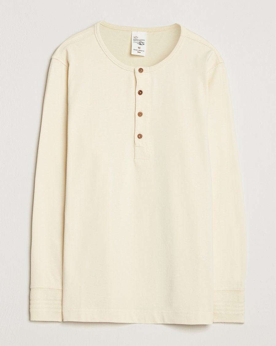 Herre | Gensere | Nudie Jeans | Long Sleeved Henley Ecru