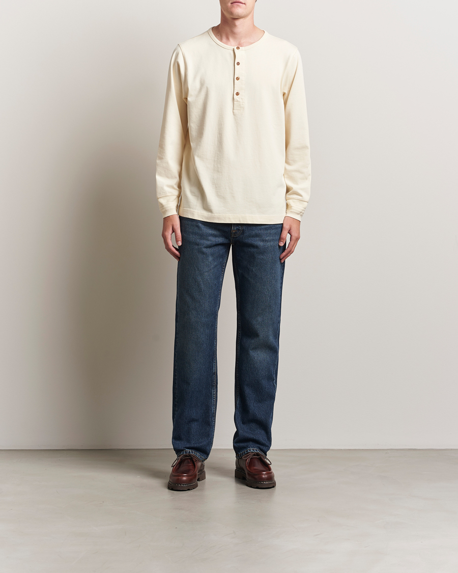 Herre | Gensere | Nudie Jeans | Long Sleeved Henley Ecru