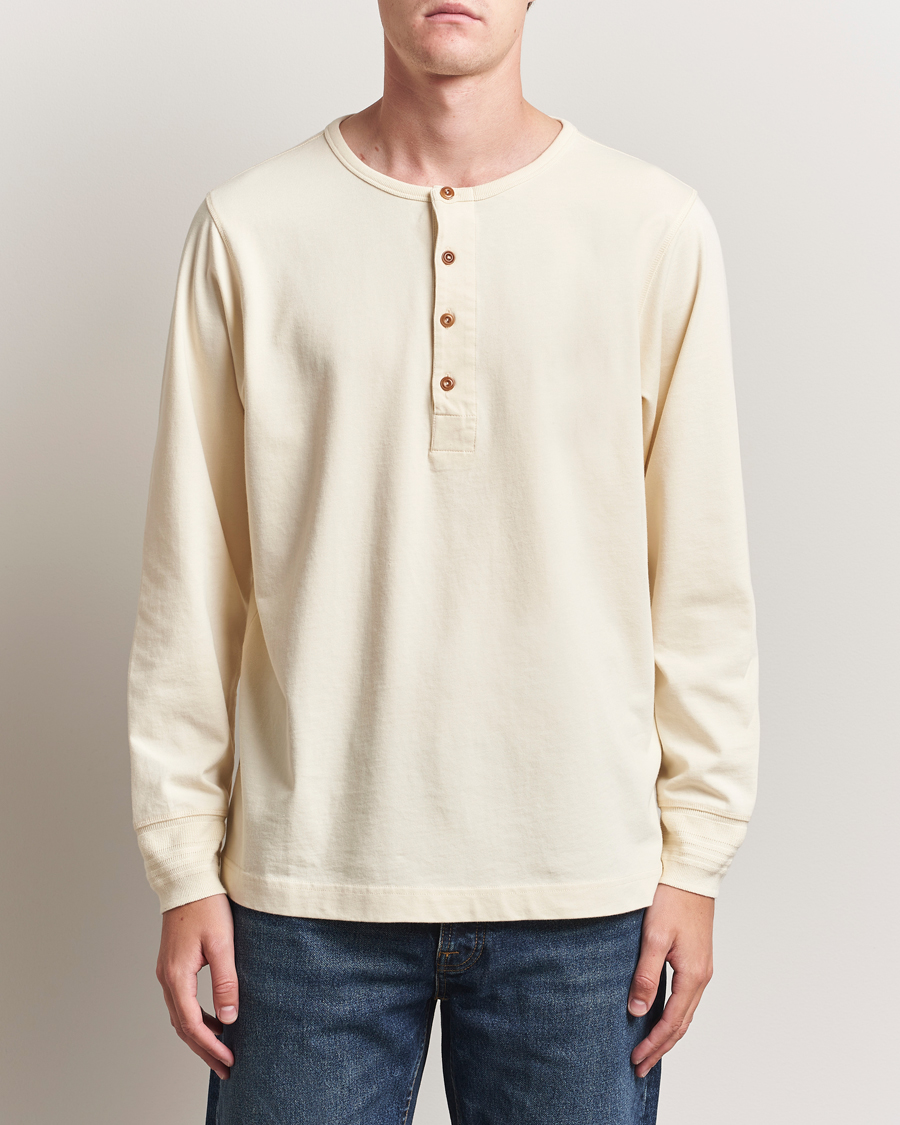 Herre | Gensere | Nudie Jeans | Long Sleeved Henley Ecru