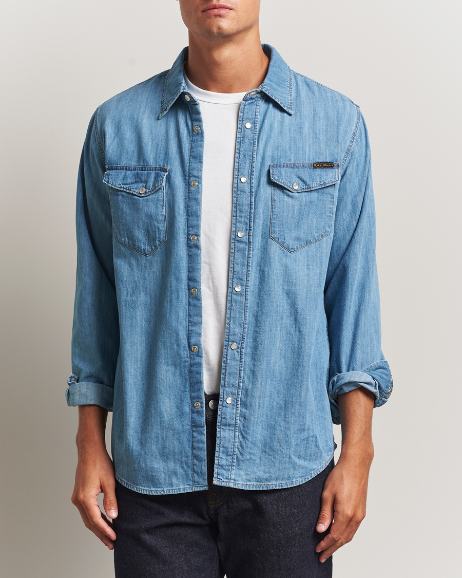Herre | Skjorter | Nudie Jeans | Gunnar Denim Shirt Light Blue