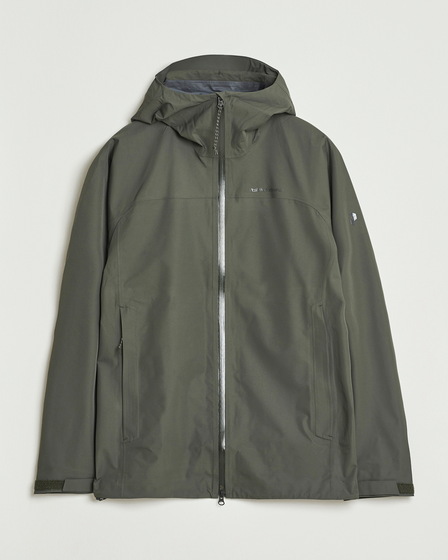 Herre | Jakker | Peak Performance | Treeline Shell Hooded Jacket Olive Extreme