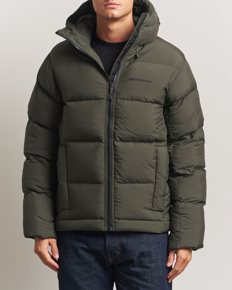 Herre | Jakker | Peak Performance | Rivel Down Hooded Jacket Olive Extreme