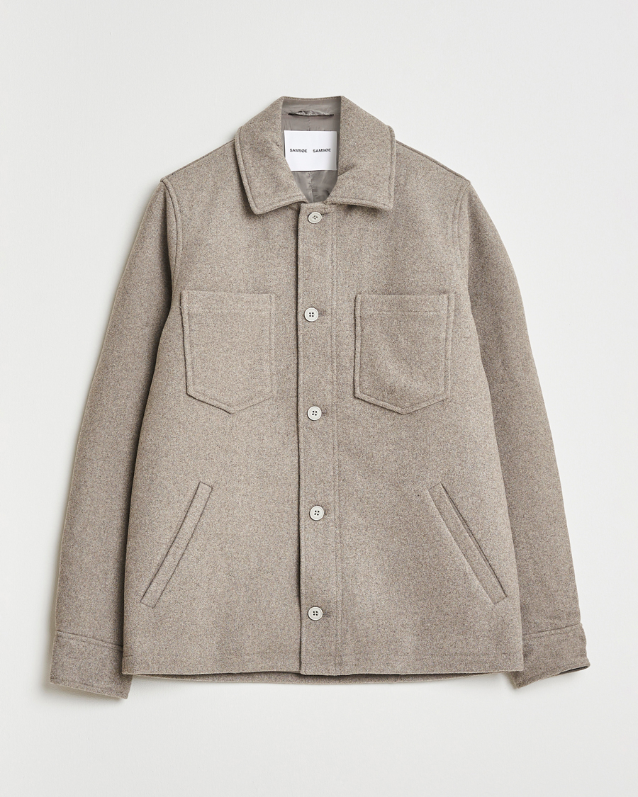 Herre | Jakker | Samsøe Samsøe | Pally Padded Shirt Jacket Elephant Skin