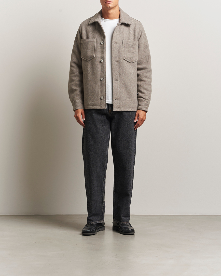 Herre | Jakker | Samsøe Samsøe | Pally Padded Shirt Jacket Elephant Skin