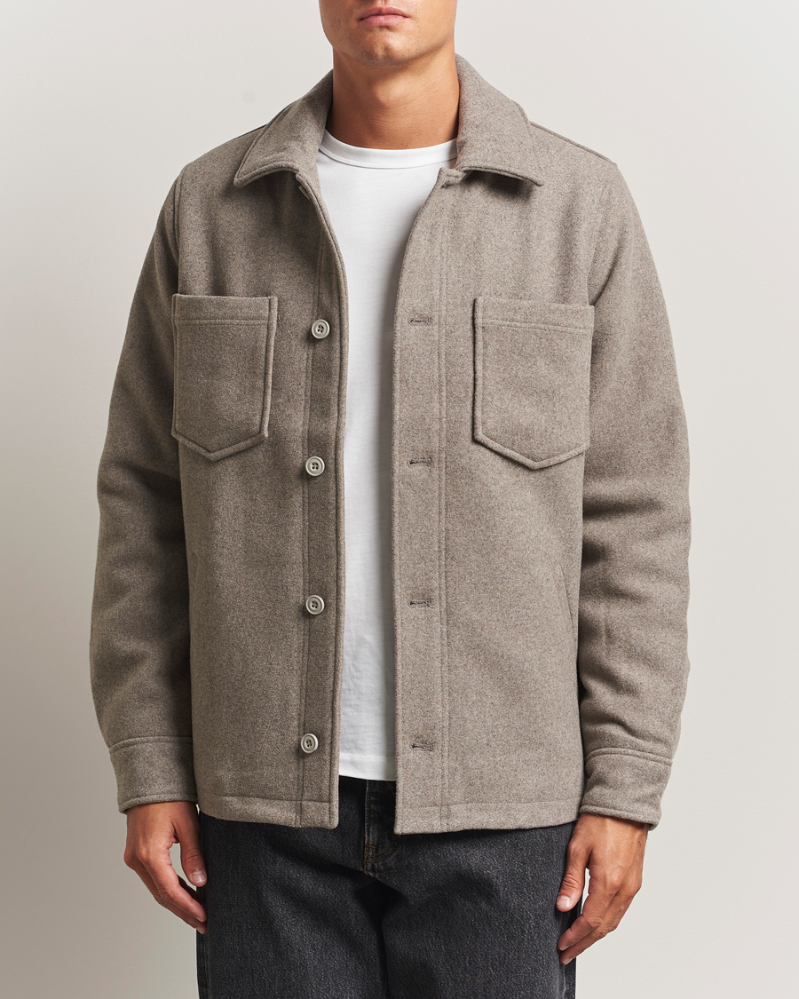 Herre | Jakker | Samsøe Samsøe | Pally Padded Shirt Jacket Elephant Skin