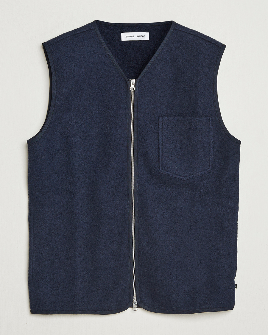 Herre | Vester | Samsøe Samsøe | Hannes Boiled Wool Vest Salute Navy