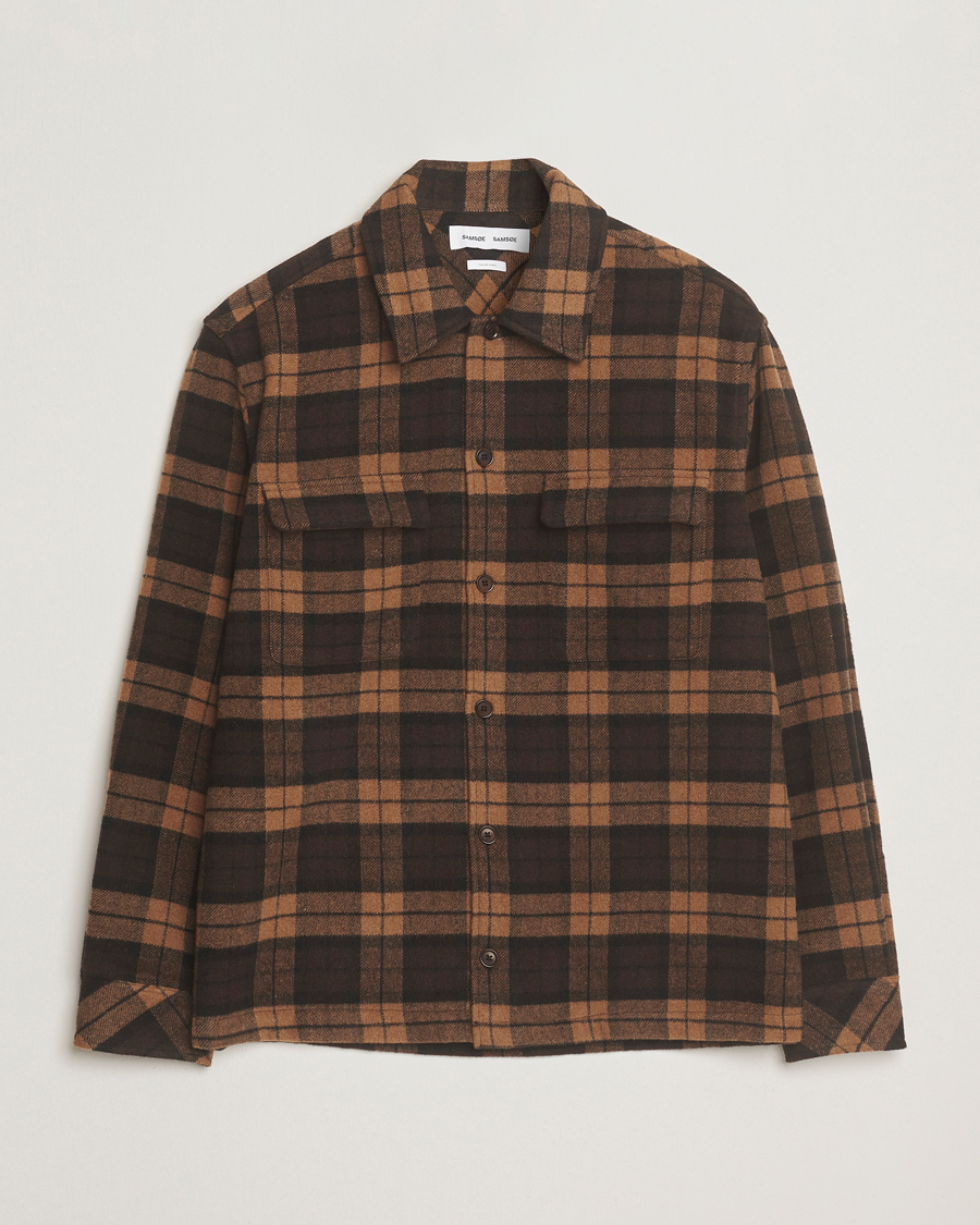 Herre | Skjorter | Samsøe Samsøe | Castor Checked Overshirt Turkish Coffee