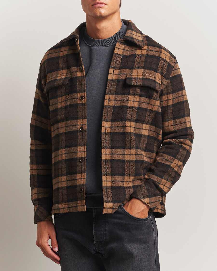 Herre | Skjorter | Samsøe Samsøe | Castor Checked Overshirt Turkish Coffee