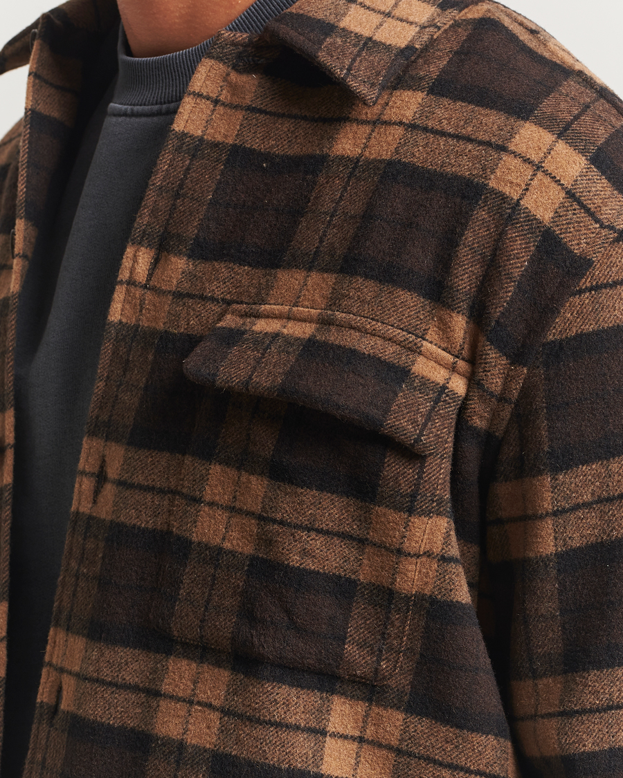 Herre | Skjorter | Samsøe Samsøe | Castor Checked Overshirt Turkish Coffee