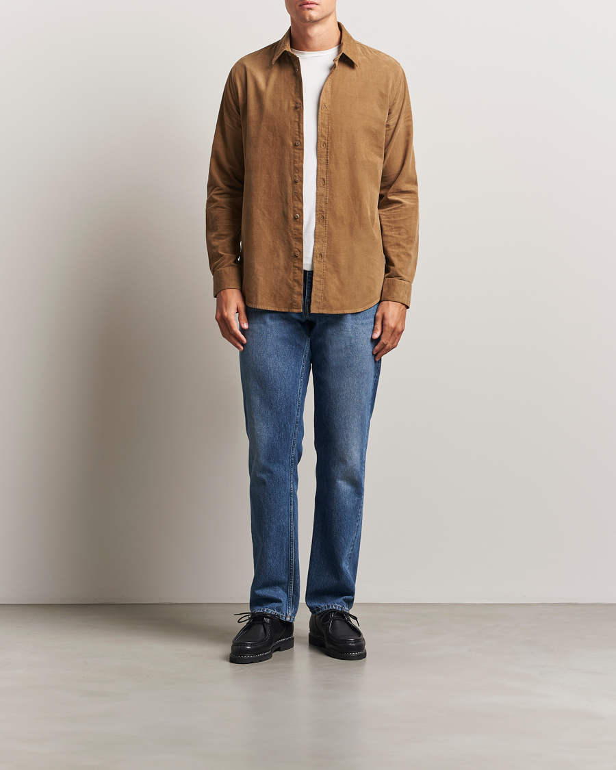 Herre | Skjorter | Samsøe Samsøe | Liam Baby Cord Shirt Otter Brown