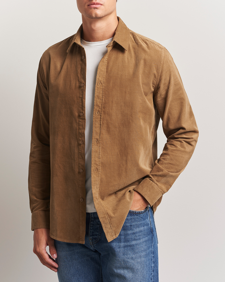 Herre | Skjorter | Samsøe Samsøe | Liam Baby Cord Shirt Otter Brown
