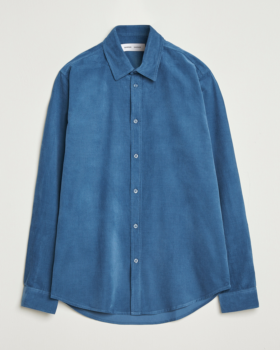 Herre | Skjorter | Samsøe Samsøe | Liam Baby Cord Shirt Stellar Blue