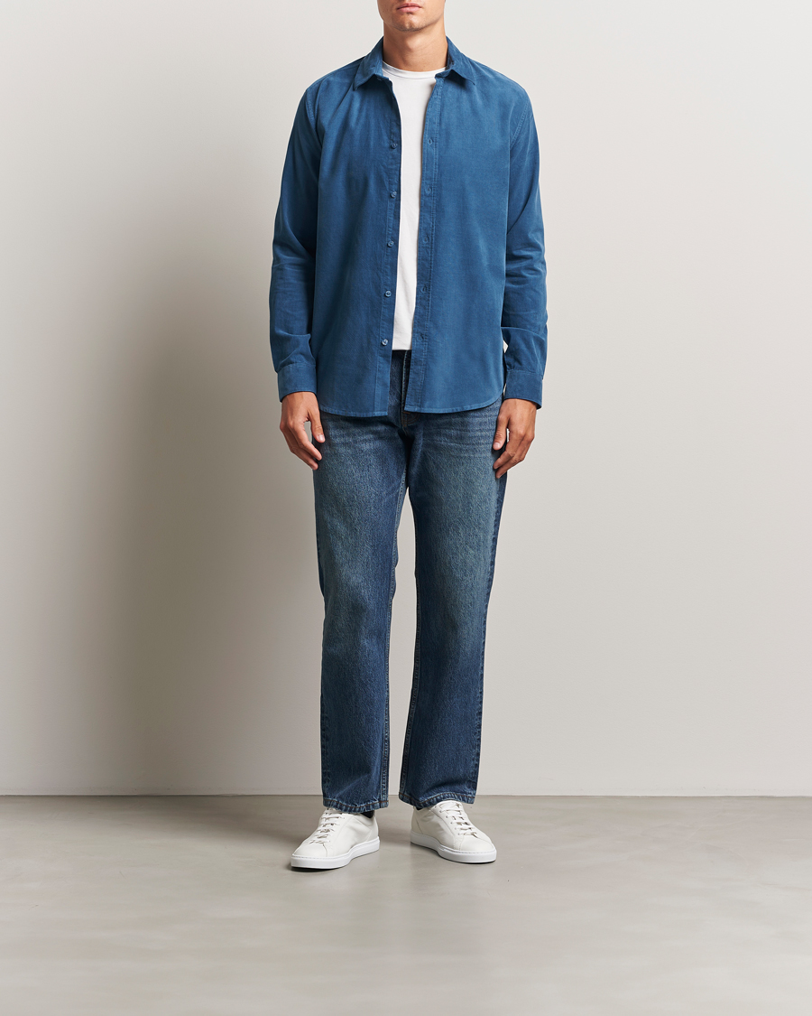 Herre | Skjorter | Samsøe Samsøe | Liam Baby Cord Shirt Stellar Blue
